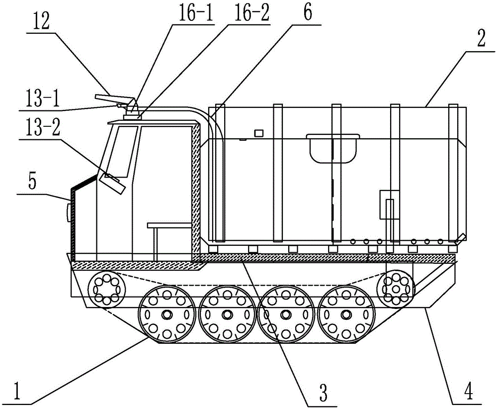 All-terrain chain track type armored car for forest fire fighting