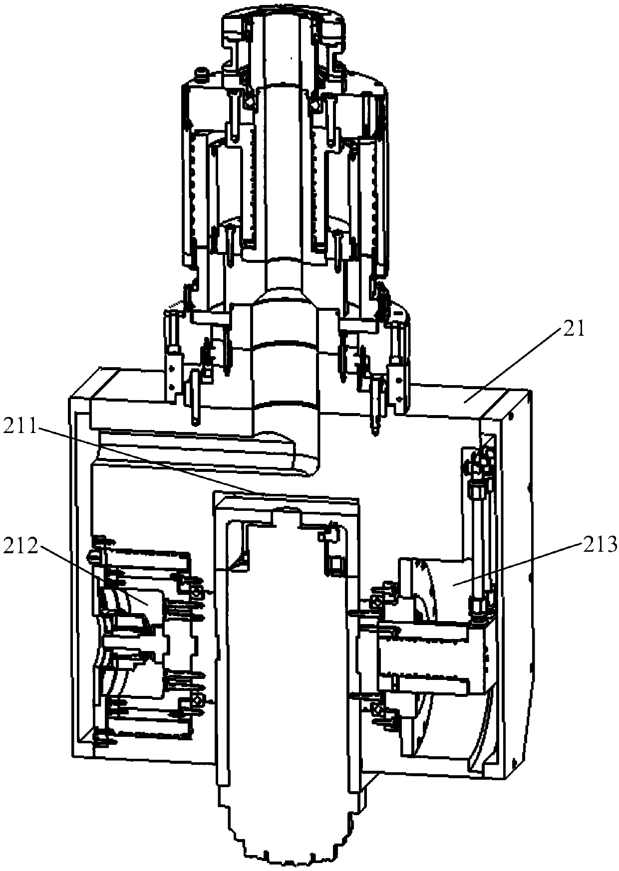 A/C axis double pendulum milling head driven by inner rotor torque motor