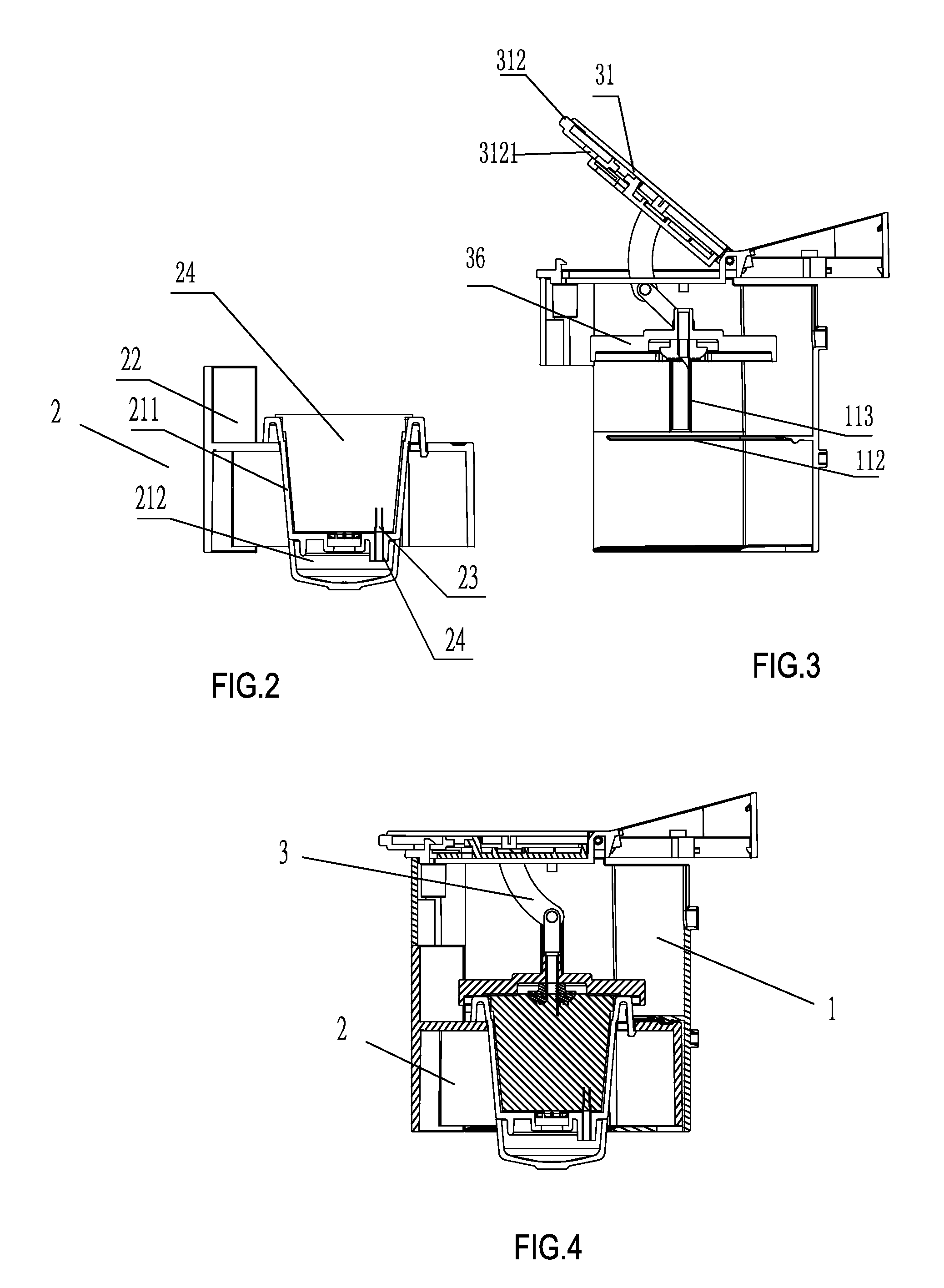 Extracting mechanism for coffee capsule
