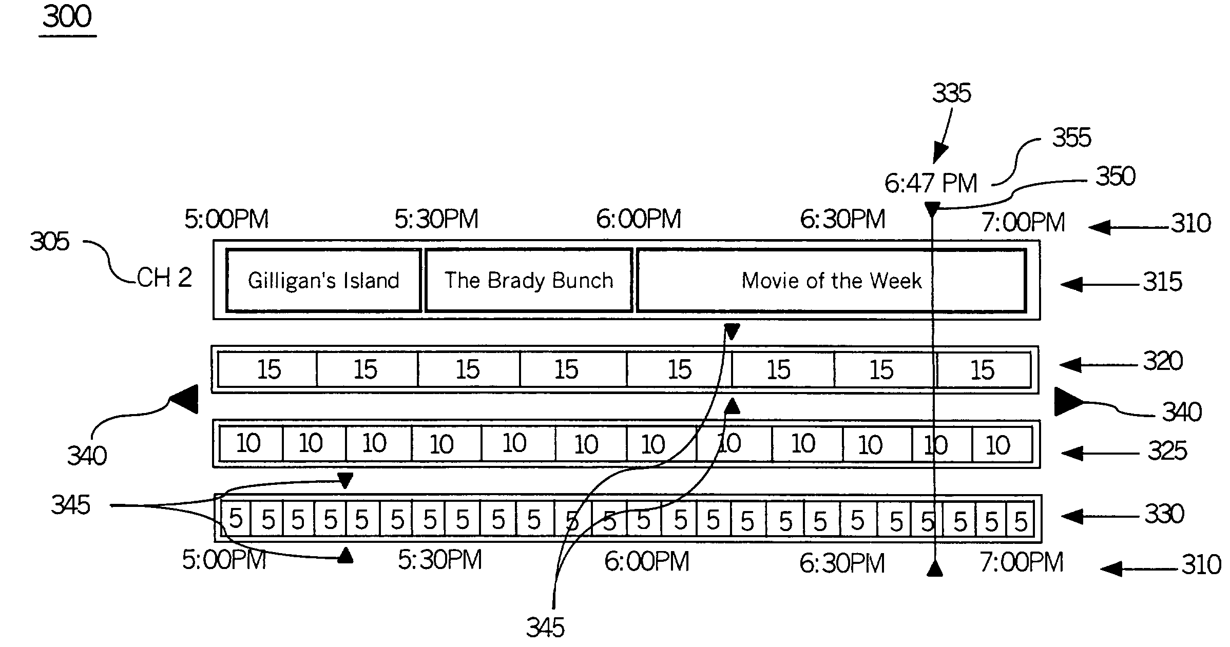 Navigating to a particular program or specific time increment in a personal video recorder