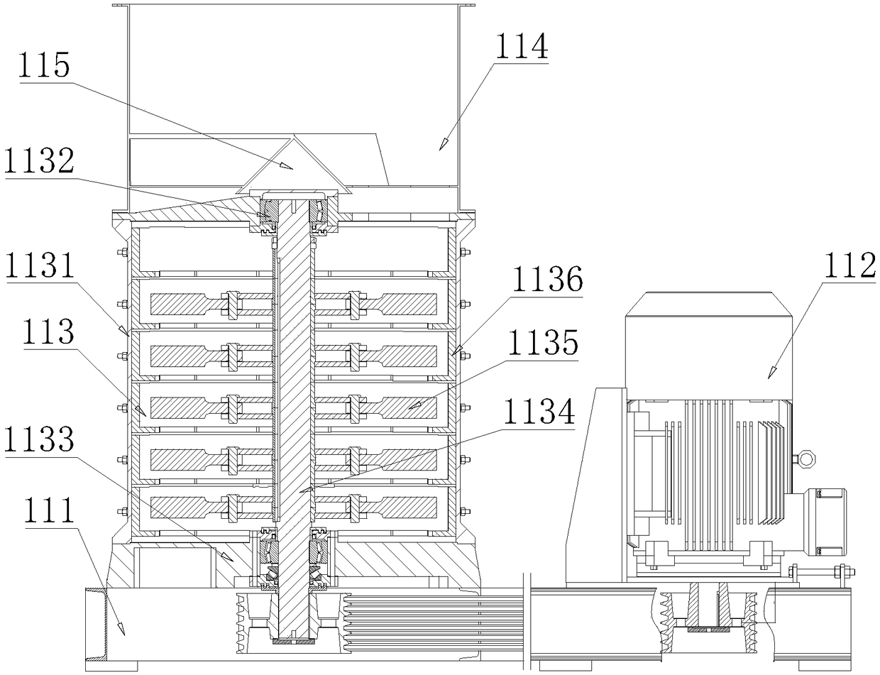 Crushing and sorting system for lead-acid storage battery