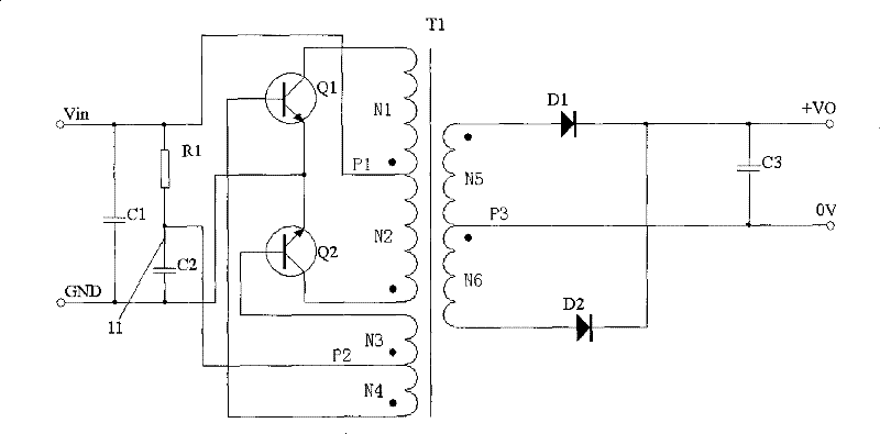 Micropower power supply converting circuit