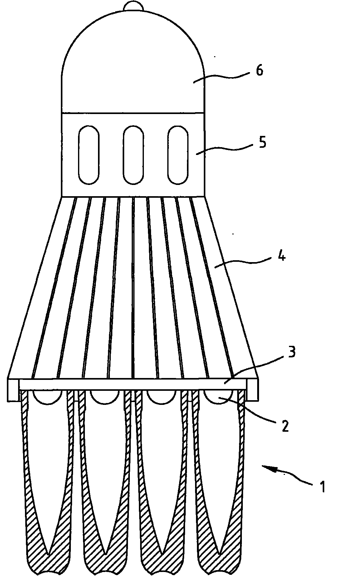 Device for eliminating overlapping shadow or track shadow of point light source