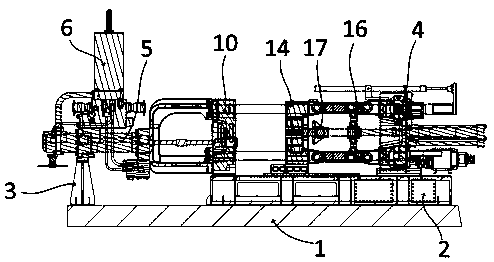 Vertical compression type horizontal die-casting machine and die-casting method thereof