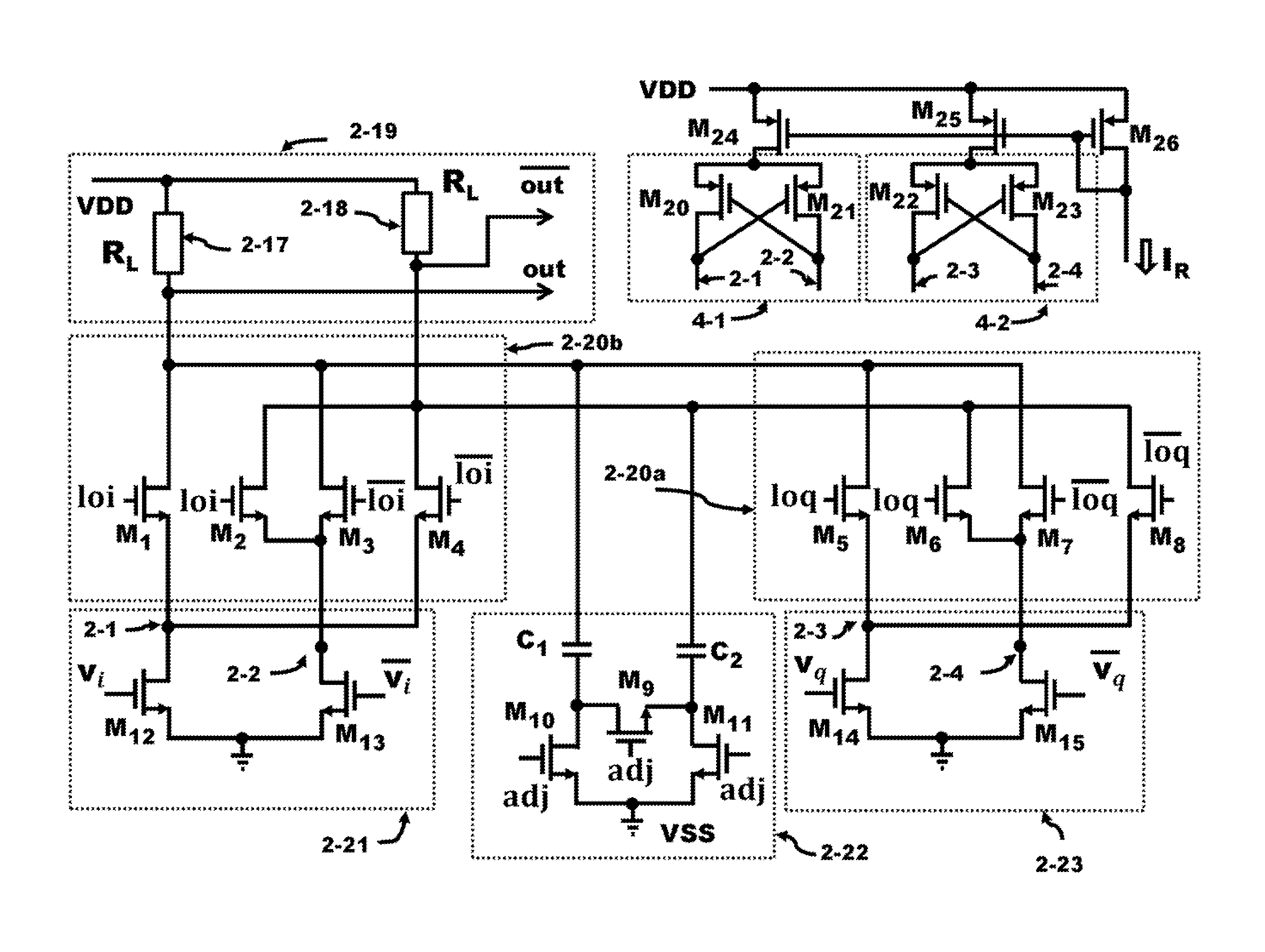 Gilbert mixer with negative gm to increase nmos mixer conversion