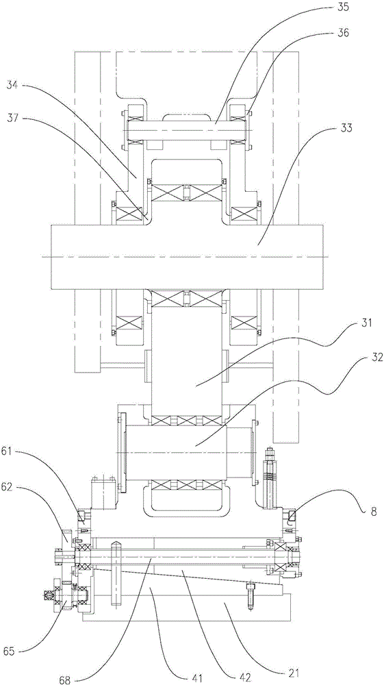 A manual adjustment wedge block type closed mold height adjustment device