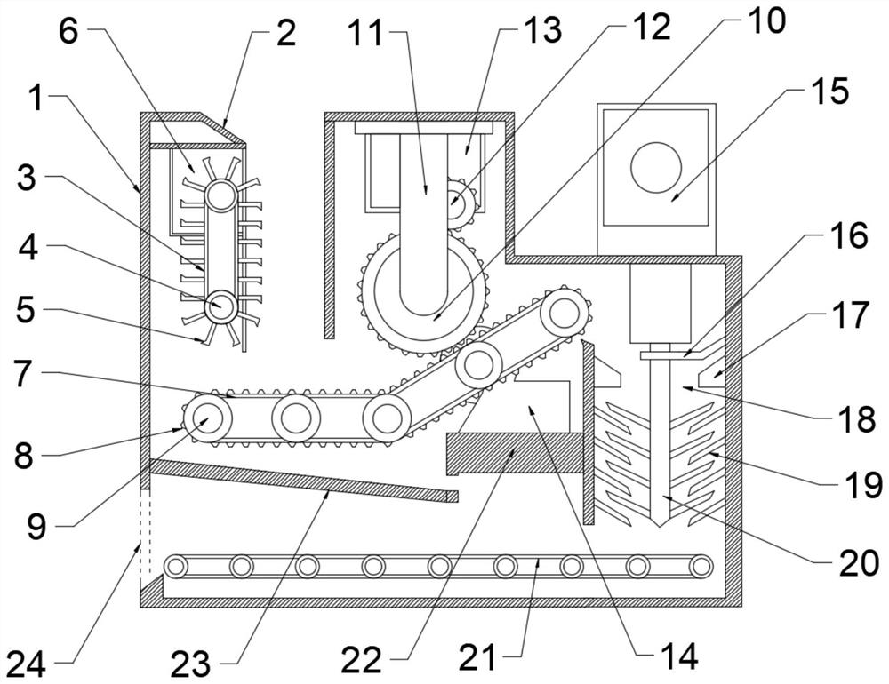 Straw crushing device