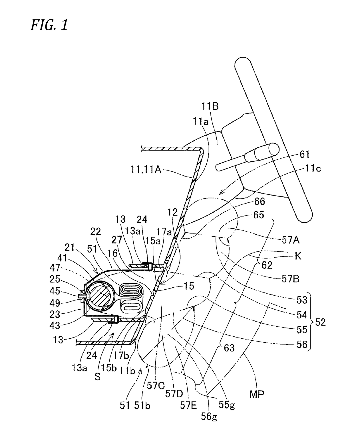 Knee protecting air bag system