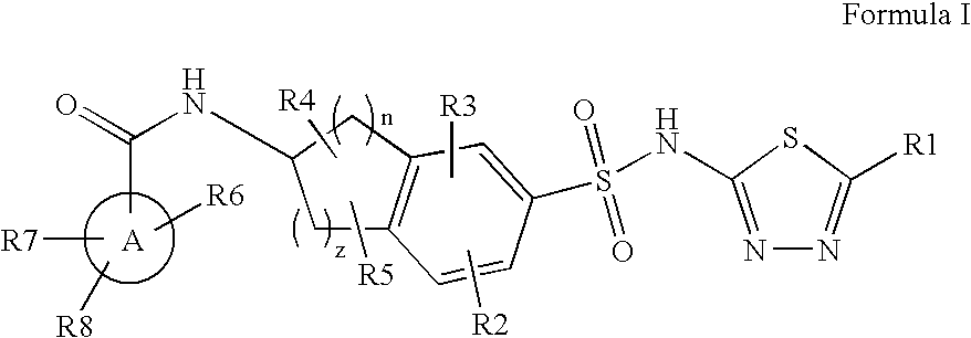 Bicyclic aryl-sulfonic acid [1,3,4]-thiadiazol-2-yl-amides, processes for their preparation, pharmaceutical compositions and methods for their use