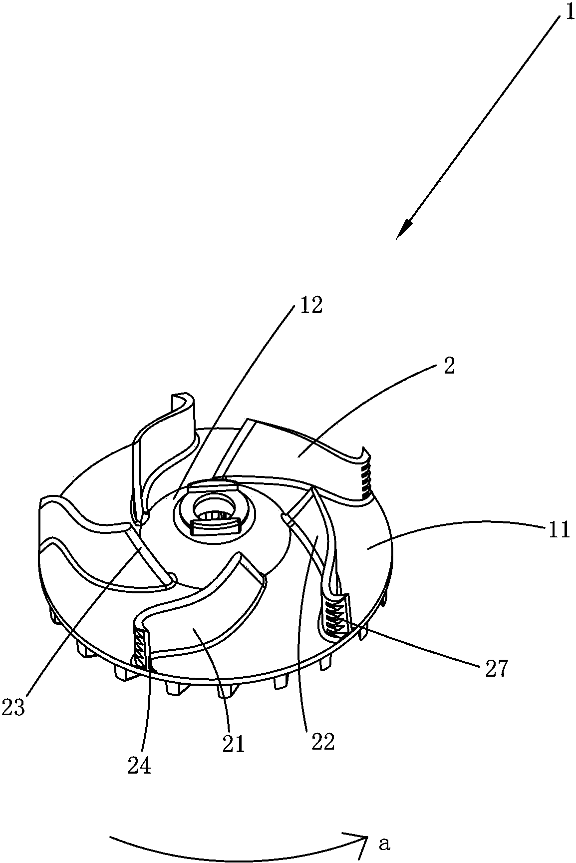 Centrifugal impeller and blowing and inducing device comprising same