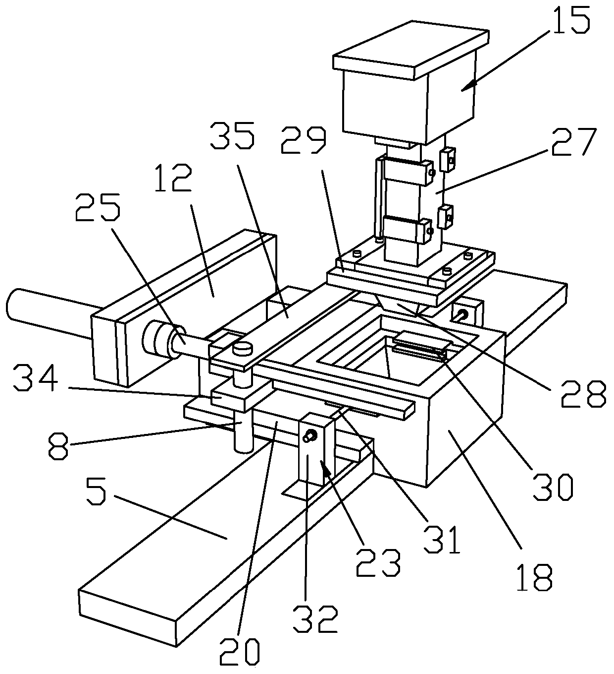 A stamping and crimping device for producing range hood net covers