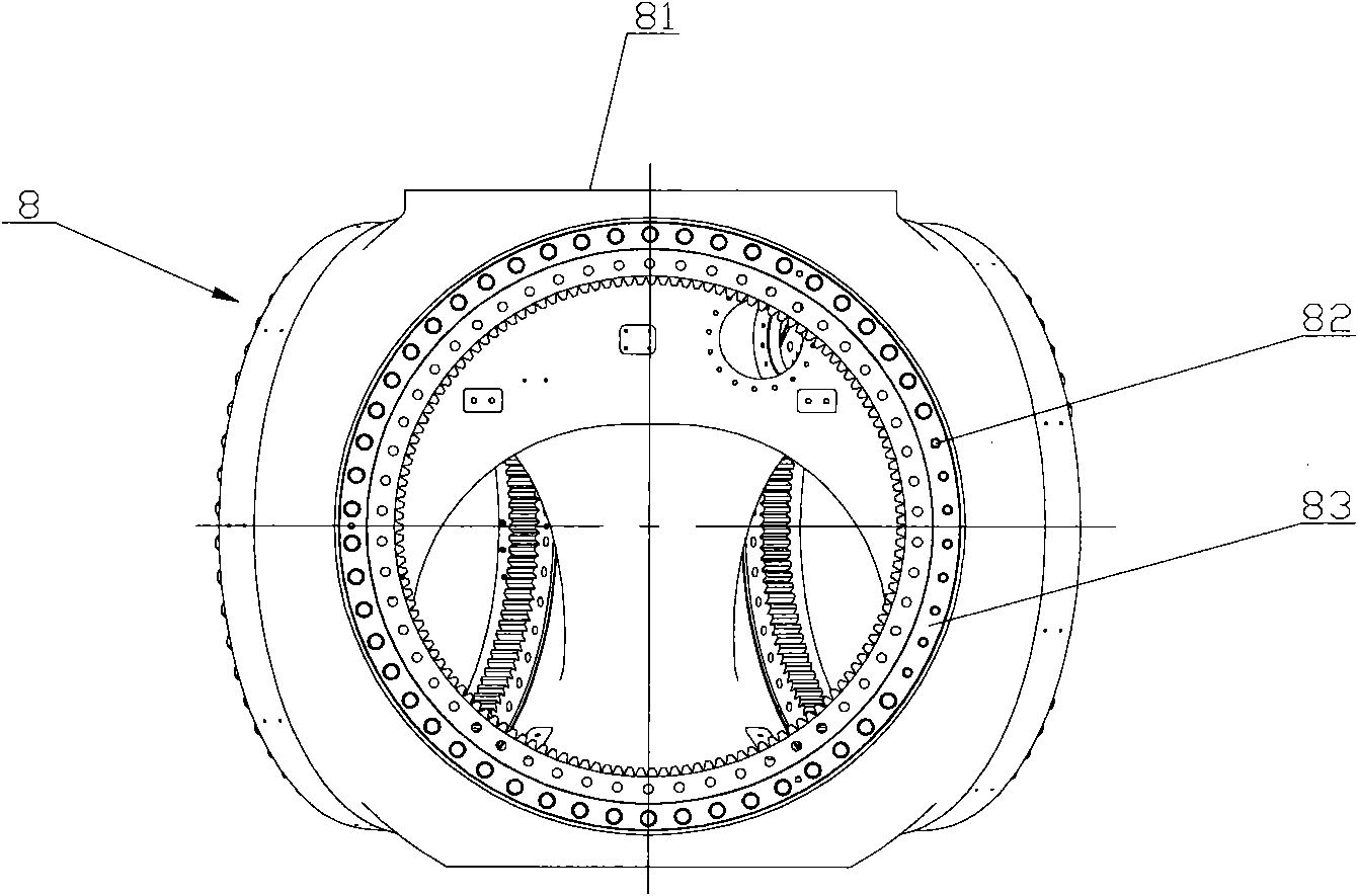 Bolt tightening machine for connecting slewing bearing and hub