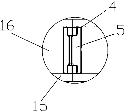 Mounting structure for hanging-connection type internal partition wall and mounting method of mounting structure