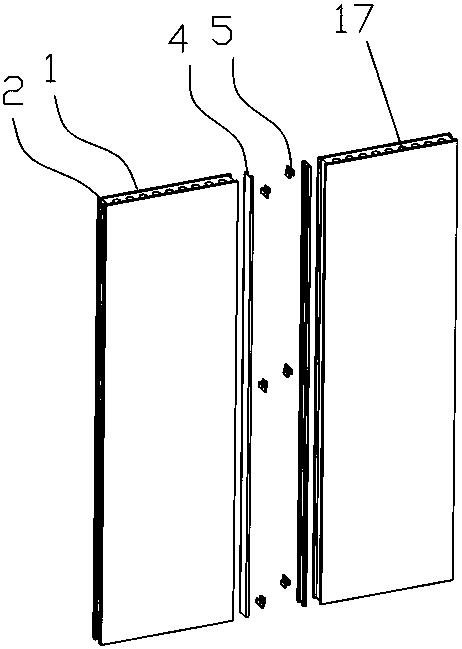 Mounting structure for hanging-connection type internal partition wall and mounting method of mounting structure