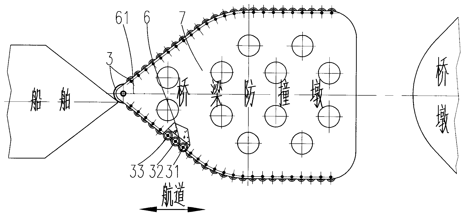 Overwater boat collision protecting device