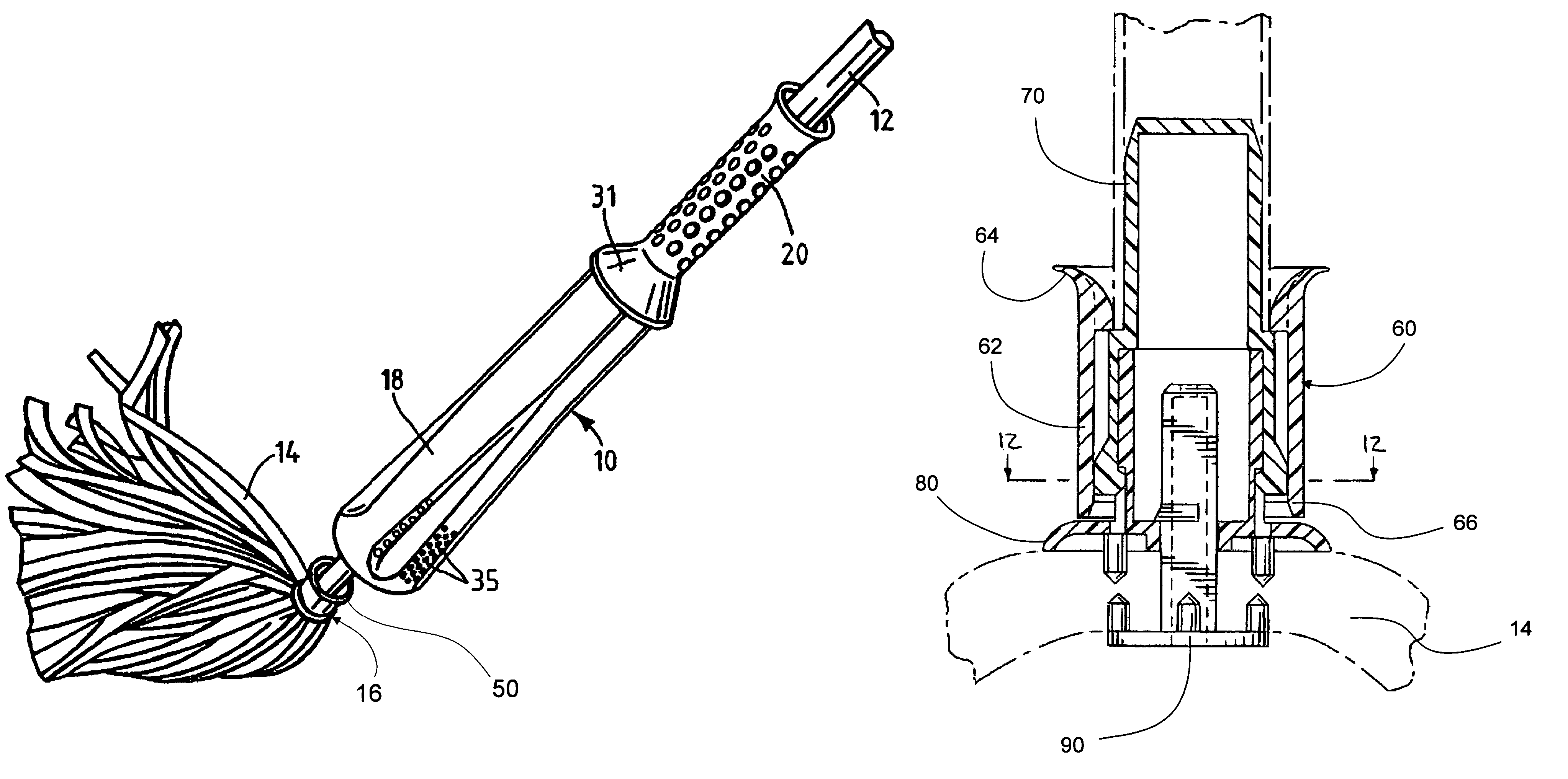 Mop with attached wringer