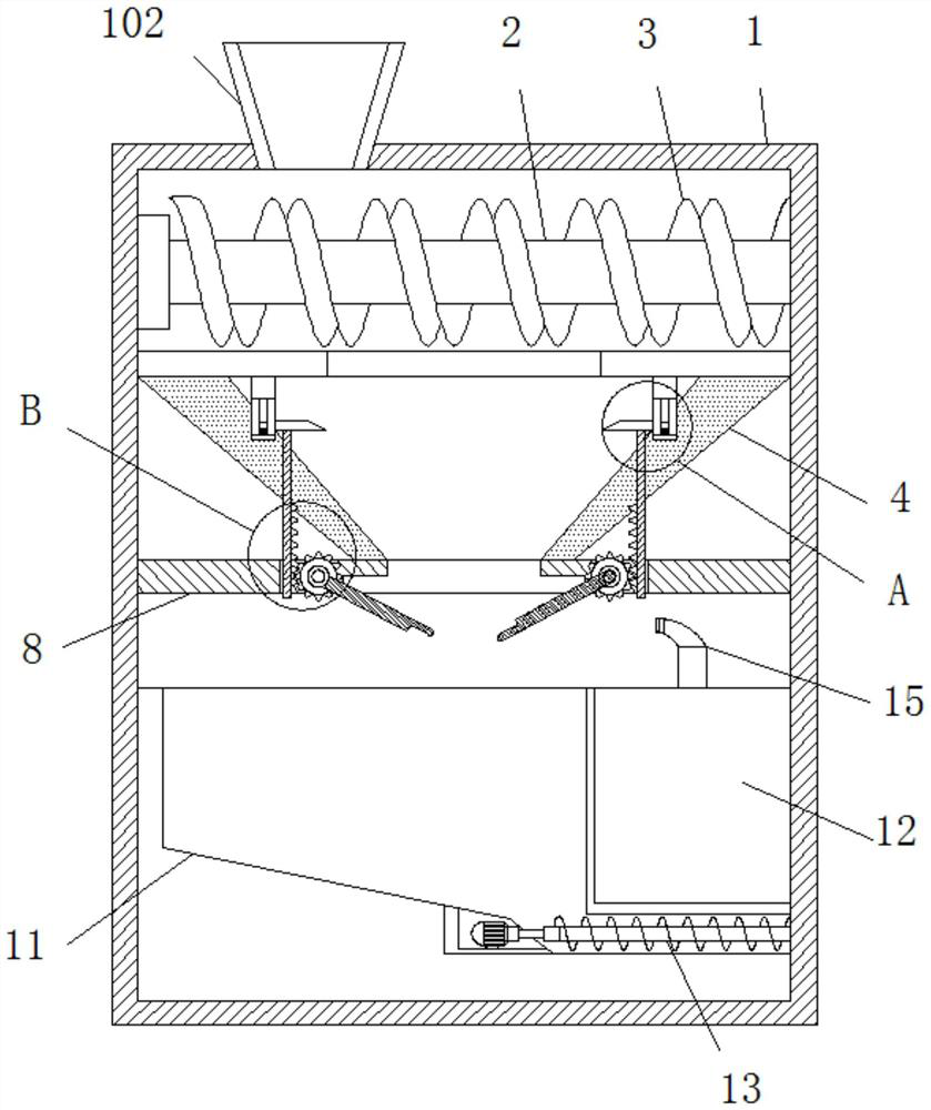 Paper product recovery device for guiding in shredded paper at time based on volume change of paper products