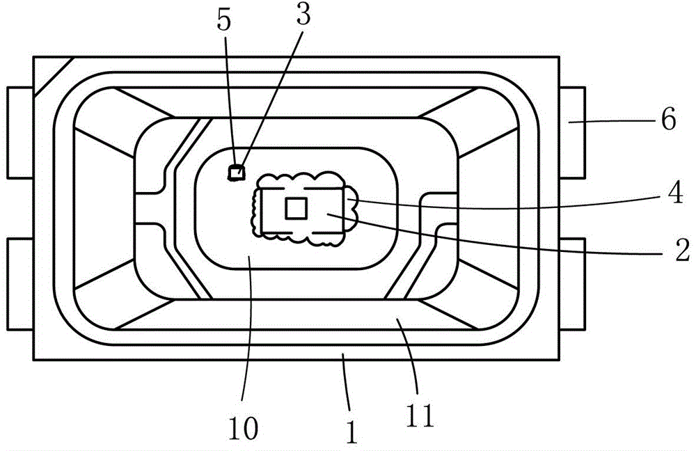 White LED (light-emitting diode) and method for packaging same