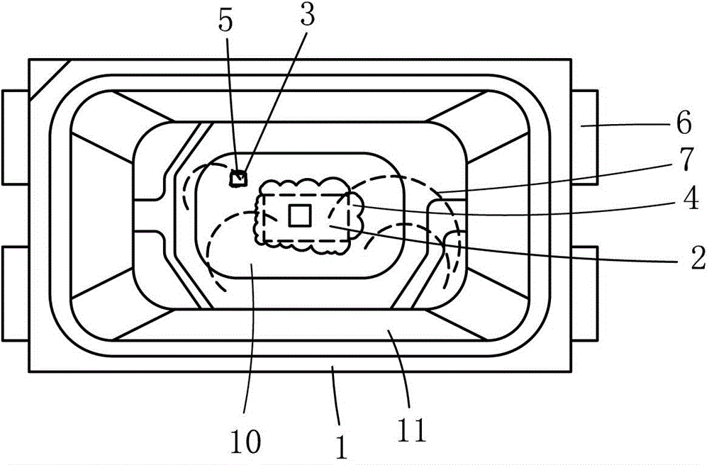 White LED (light-emitting diode) and method for packaging same