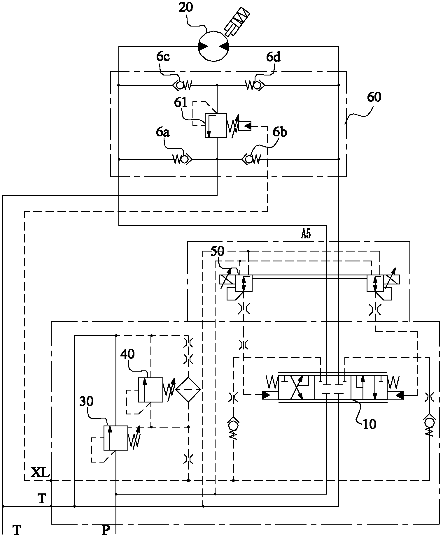 Superstructure rotary hydraulic control system and crane with same