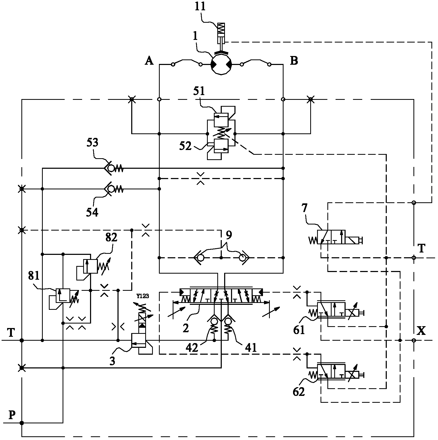 Superstructure rotary hydraulic control system and crane with same