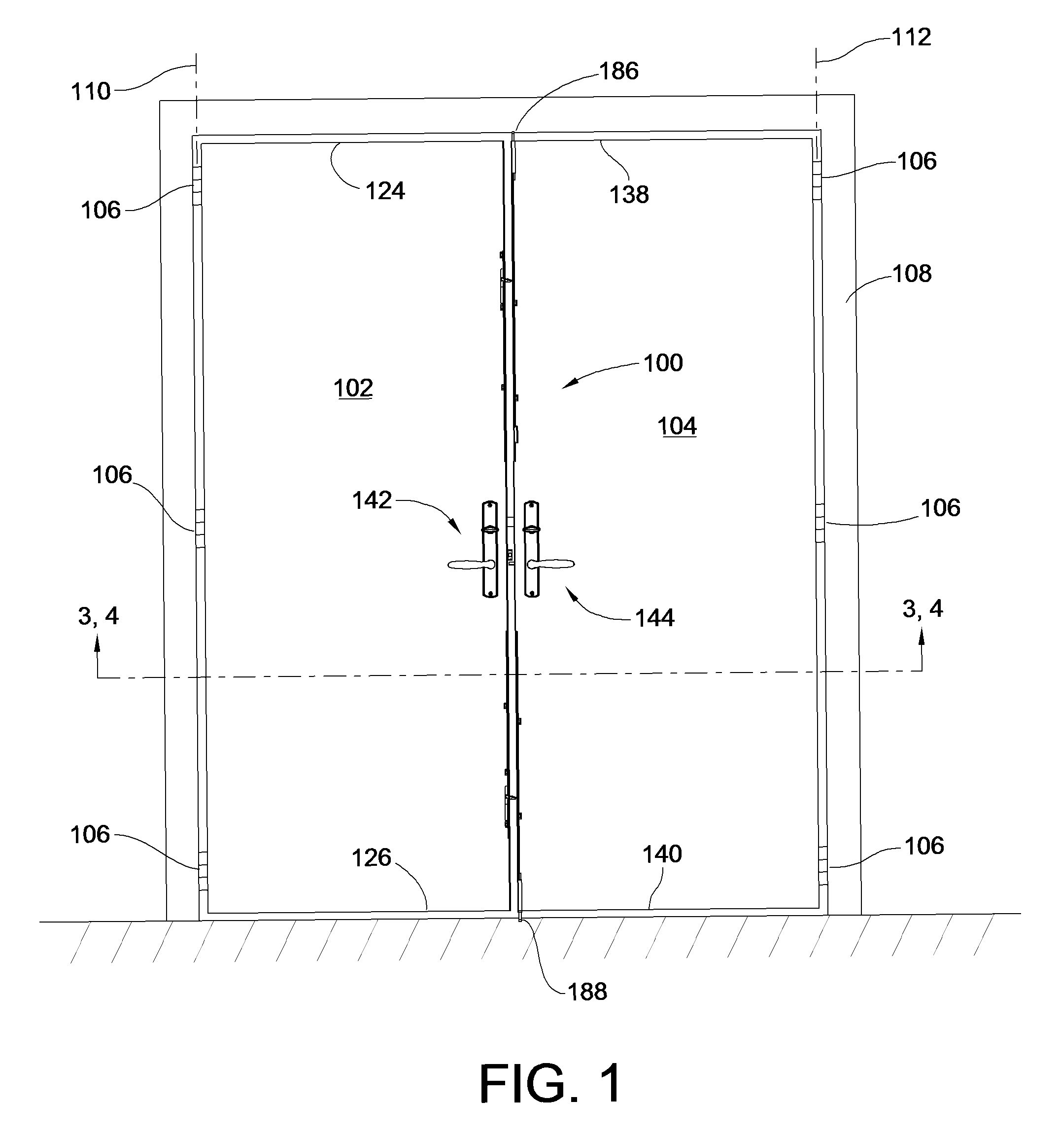 Locking arrangement for a hinged panel