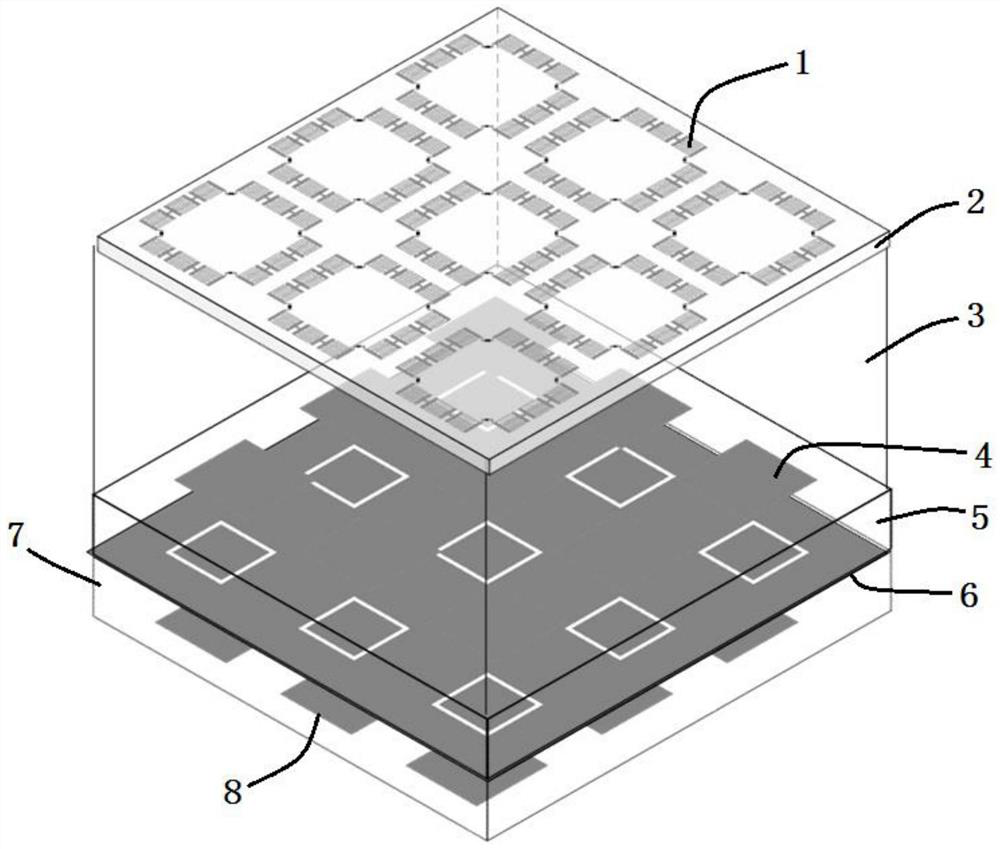 A frequency selective absorber for medium frequency broadband wave transmission, high frequency and low frequency absorption