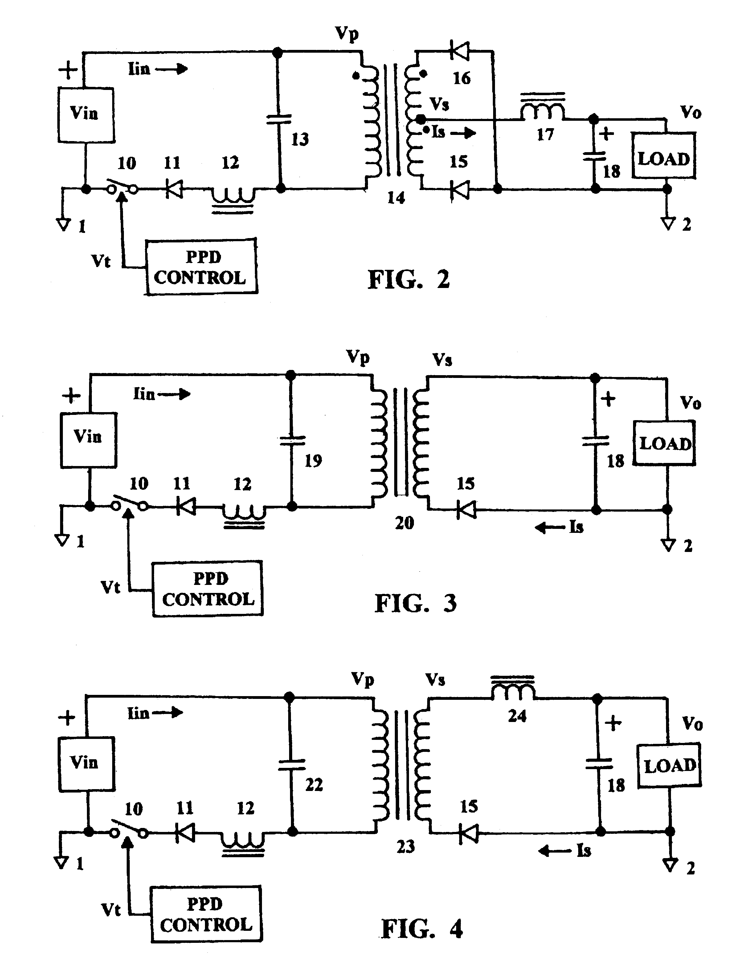 Power converter with input-side resonance and pulse-position demodulation feedback control