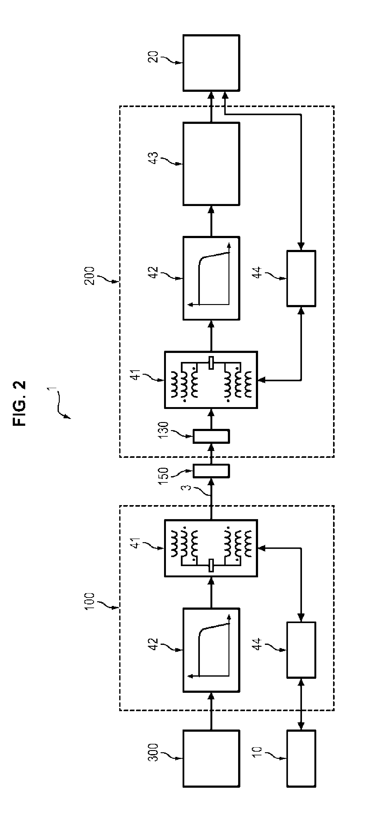 Device for transmission by power-line communication in an aircraft