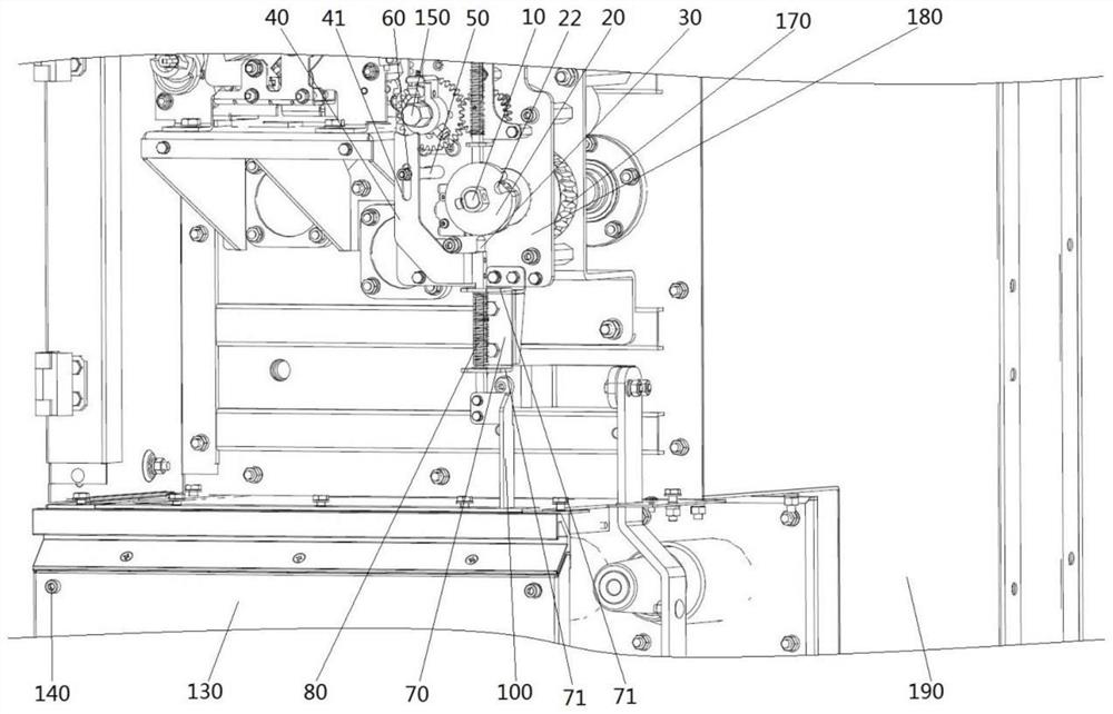 Gas-insulated switchgear, and interlocking device of grounding switch and cable chamber door of gas-insulated switchgear