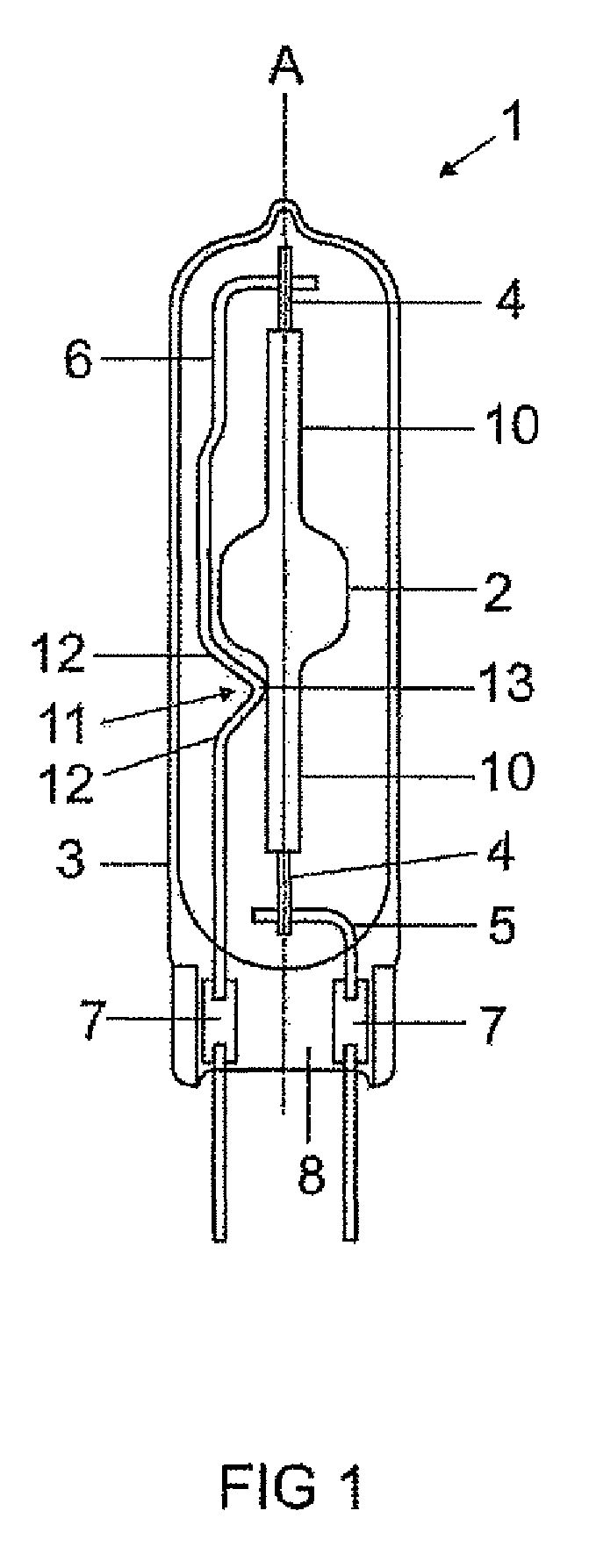 High-pressure discharge lamp with starting aid