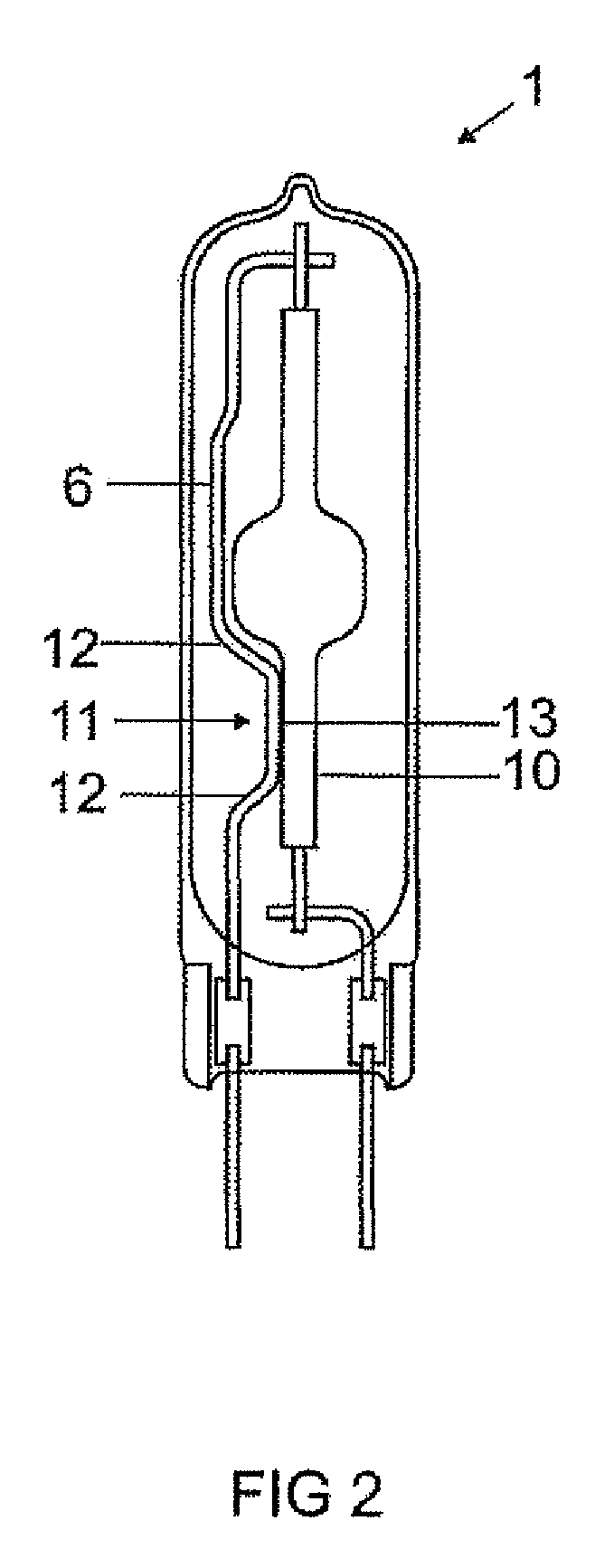 High-pressure discharge lamp with starting aid