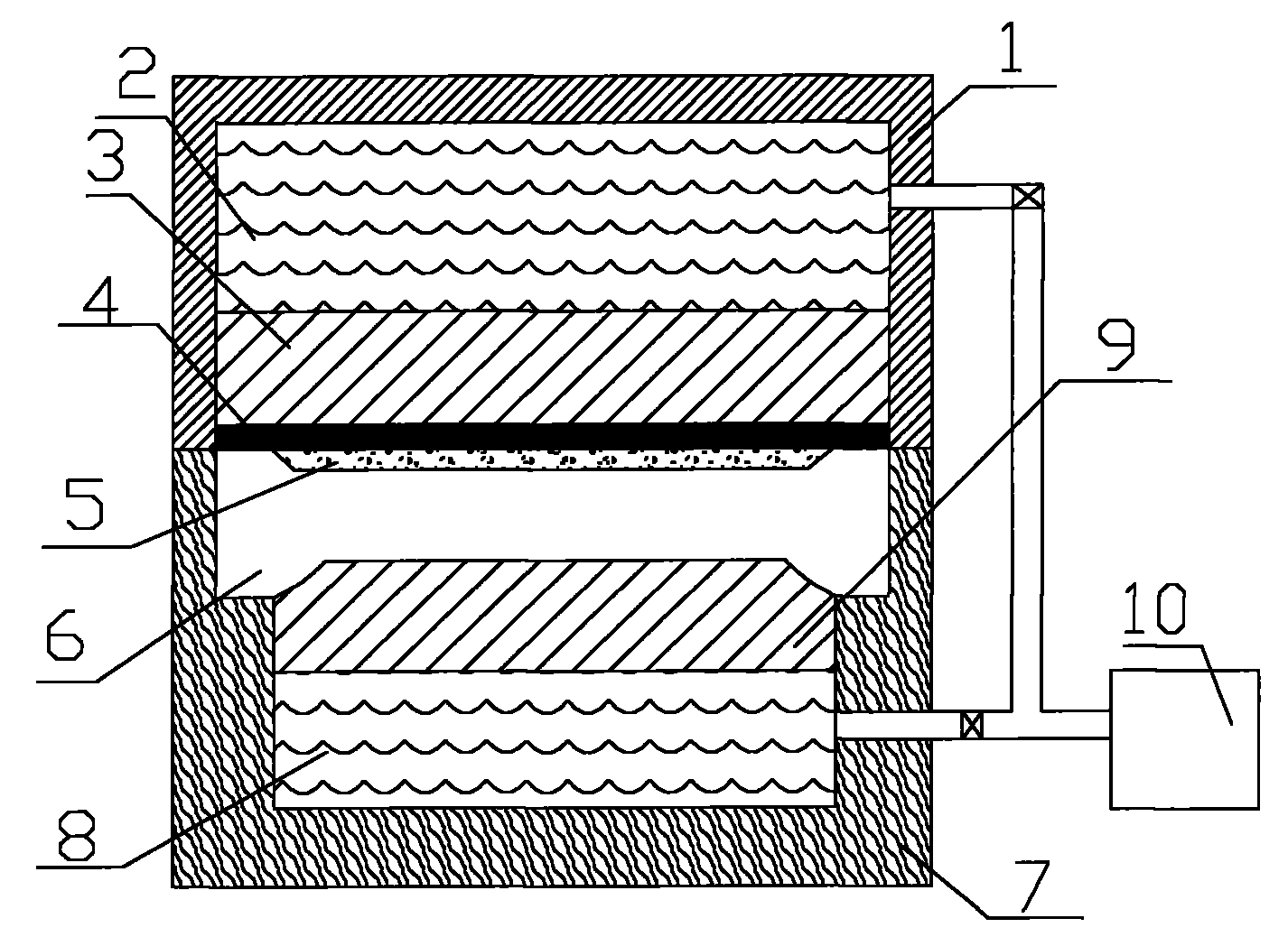 Membrane filter board compression molding device and molding method