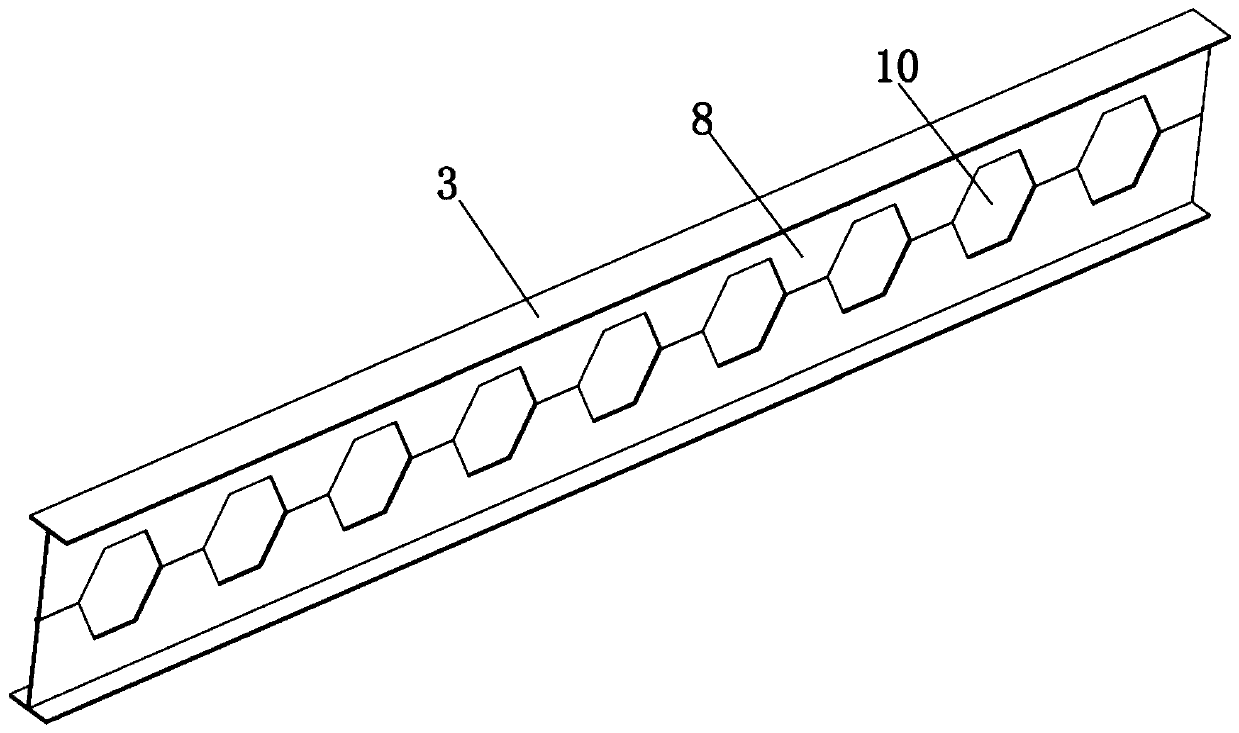 Manufacturing method of dislocated spliced perforated combined beam