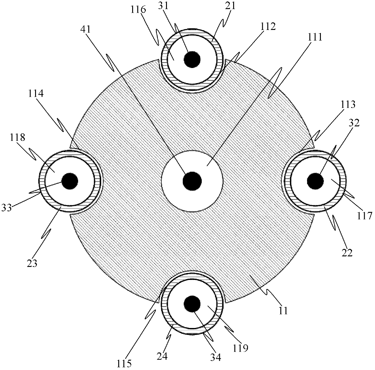 Flexible four-directional tube structure of endoscopy