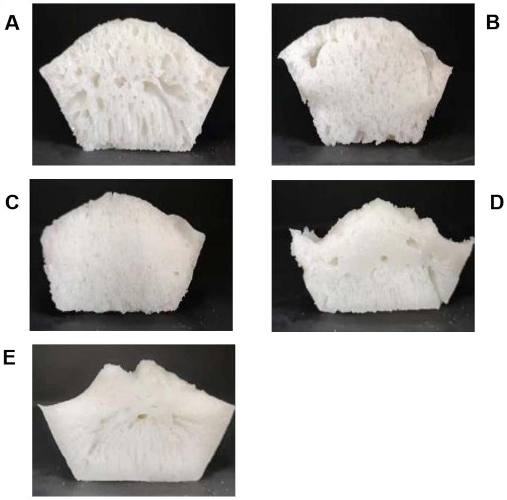 Formula and method for improving pore distribution and qi holding capacity of steamed rice sponge cake