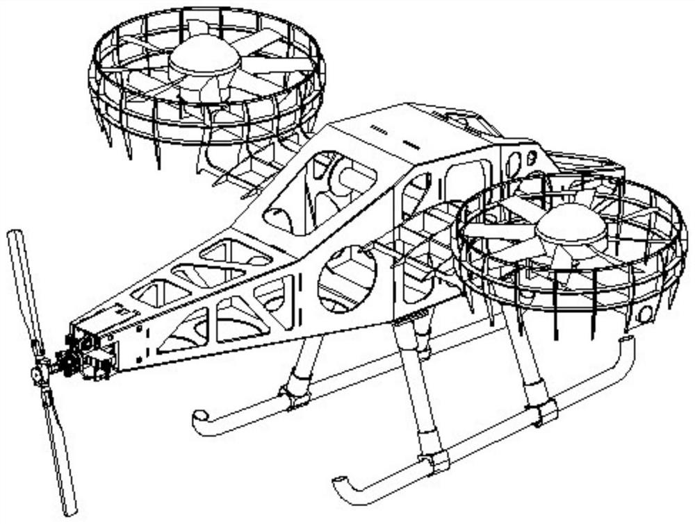 A tail-push type rudderless double-ducted unmanned aerial vehicle