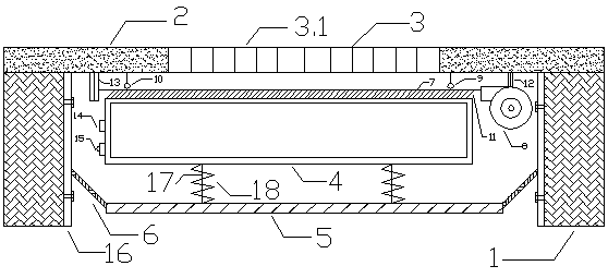 Expansion joint dust collecting device and construction method thereof