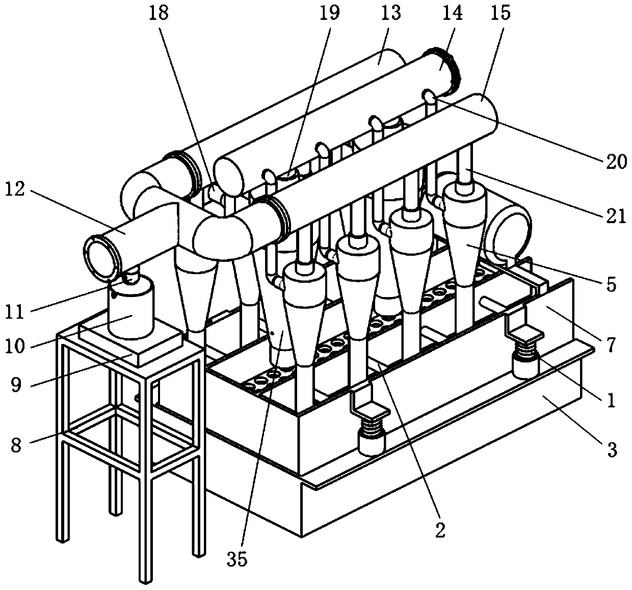 A drilling fluid mud and sand removal device