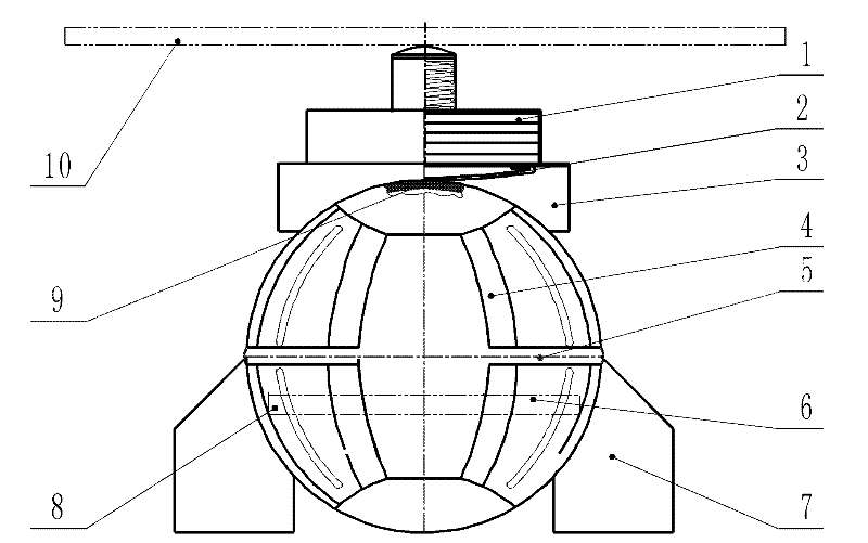 Rotating thin shell type house anti-seismic safety survival device made of thin plates