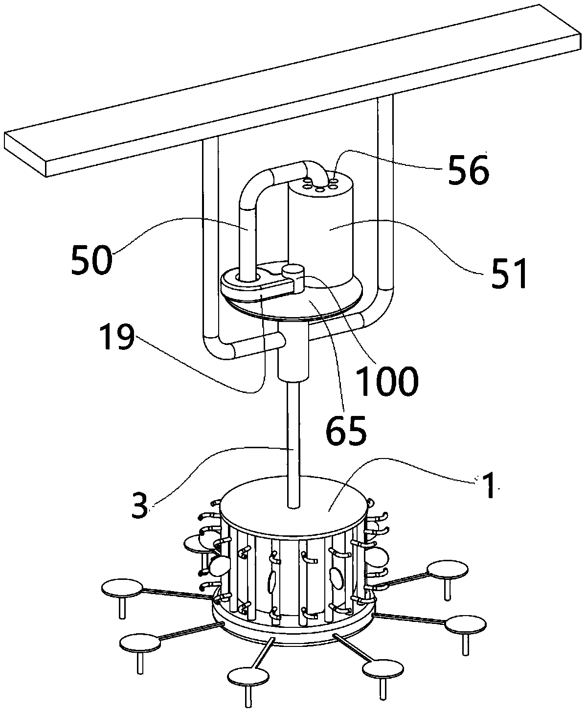 Oxygenation and aeration device and method for sewage purification