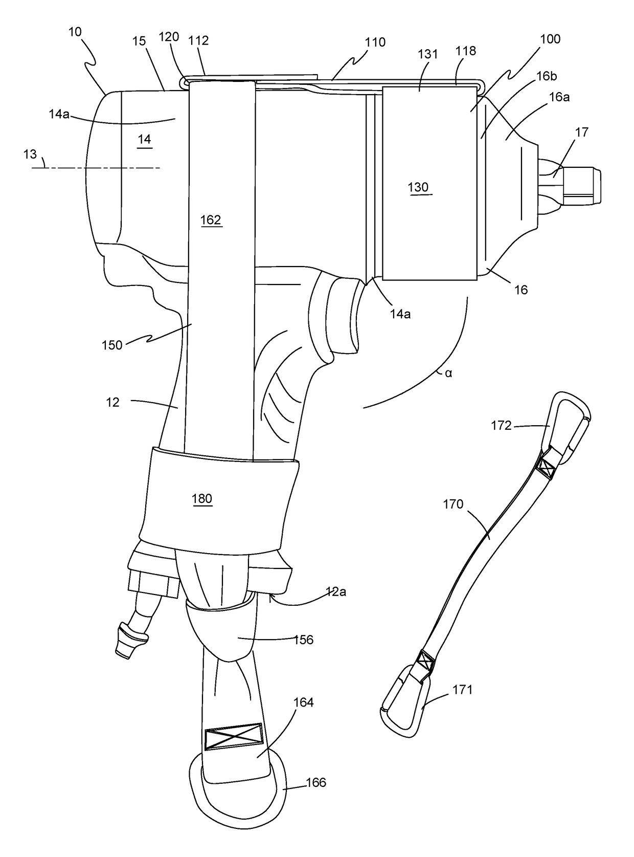 Drop-prevention tool harness and method for pistol-grip hand tools
