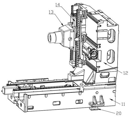 Novel-structure horizontal machining center machine tool