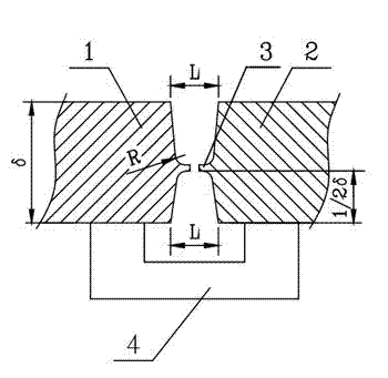 Method for detecting temperature of high-strength Cr-Mo steel double-side welding back gouging groove belt