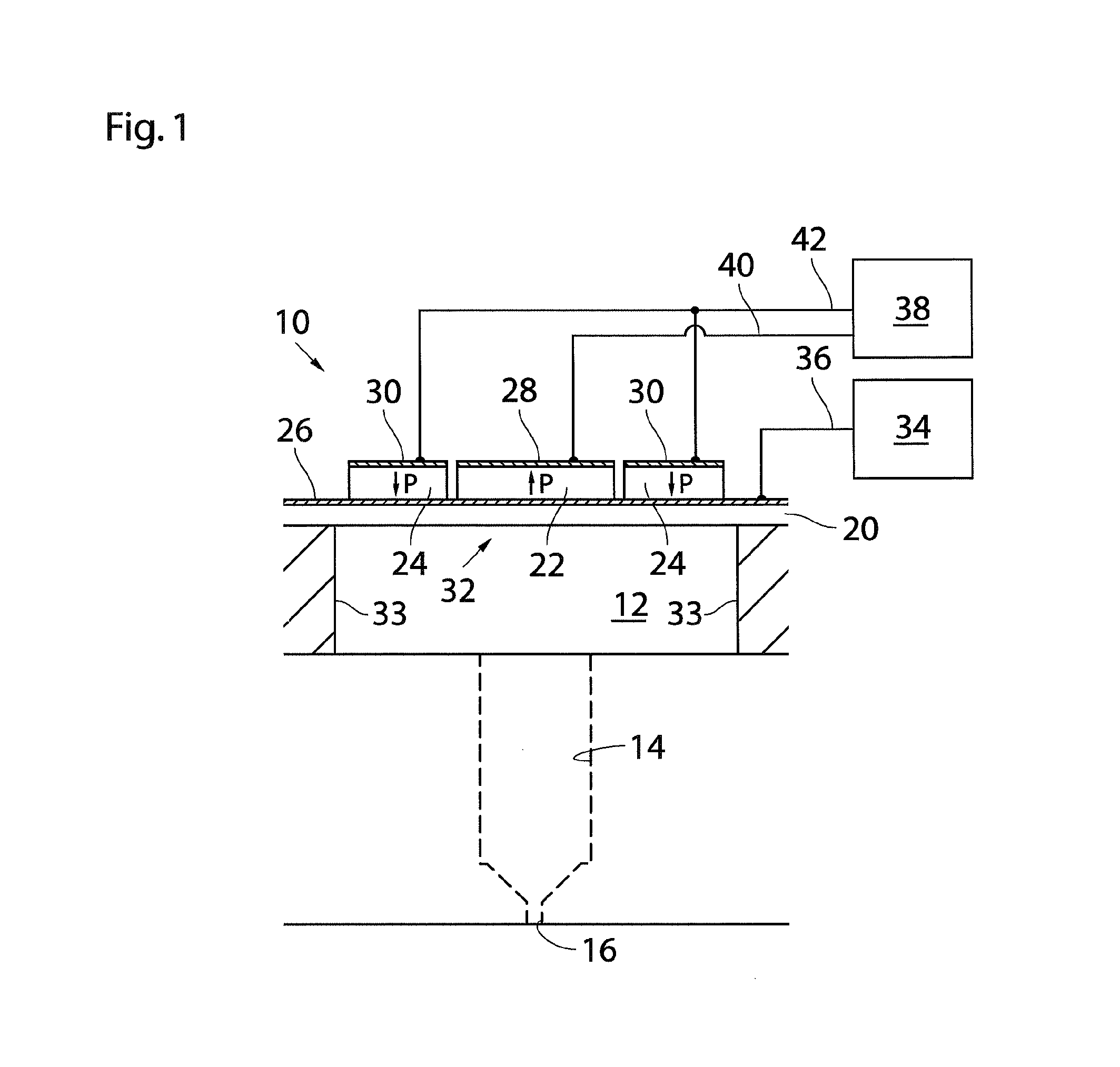 Operating a piezoelectric actuator membrane of a pressure chamber