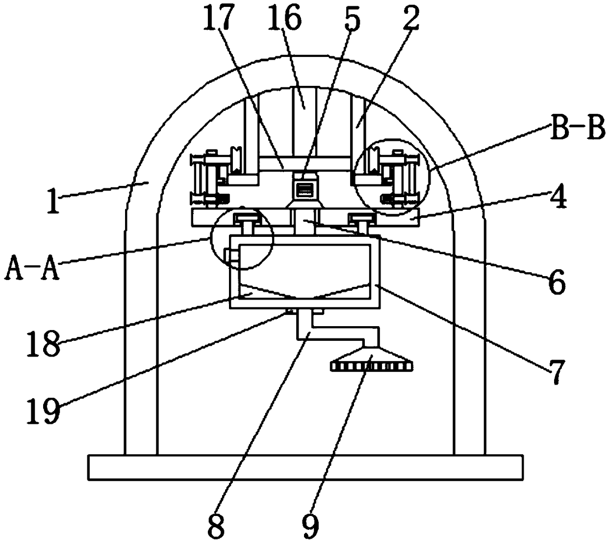 Greenhouse spraying pesticide device for agriculture