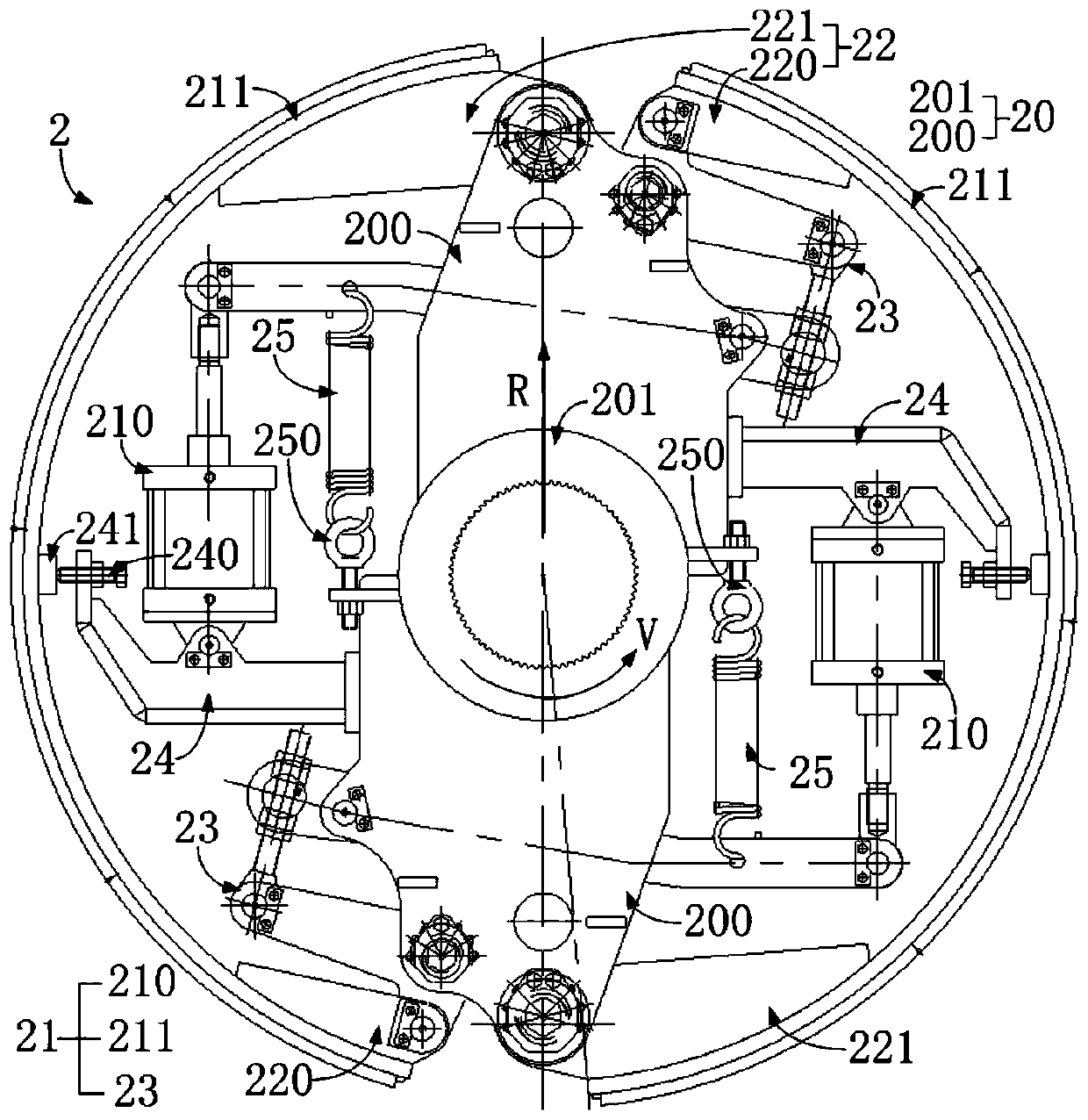 Separation and reunion type winding drum and winch