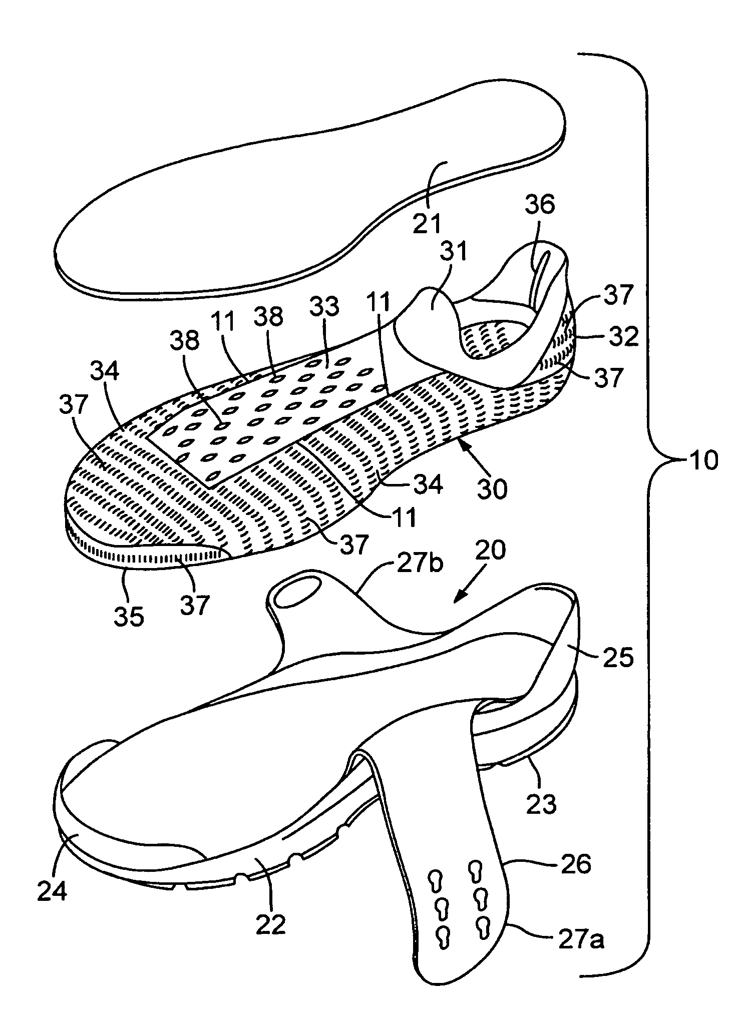 Footwear with knit upper and method of manufacturing the footwear