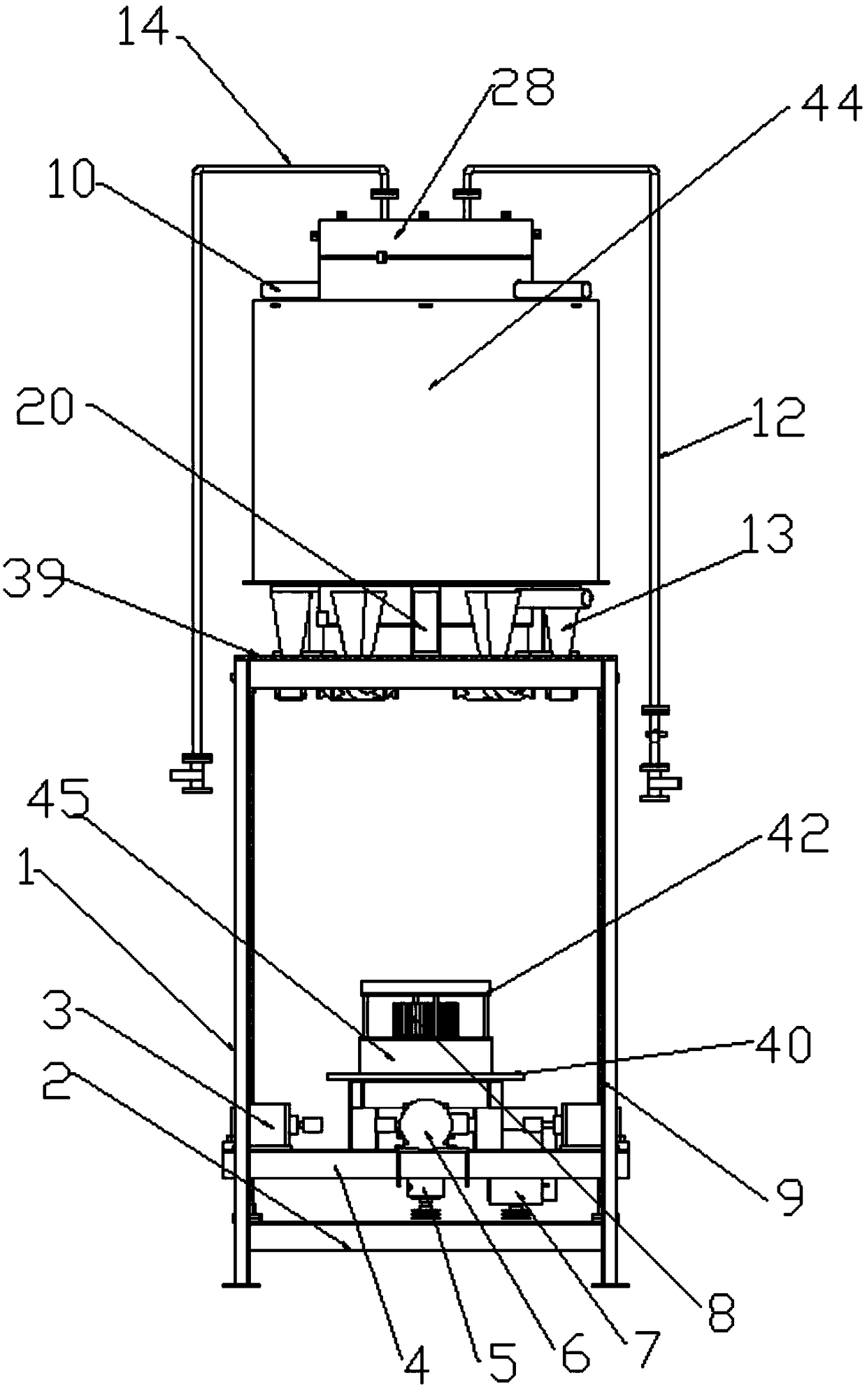 Novel vertical type lifting transverse magnetic furnace