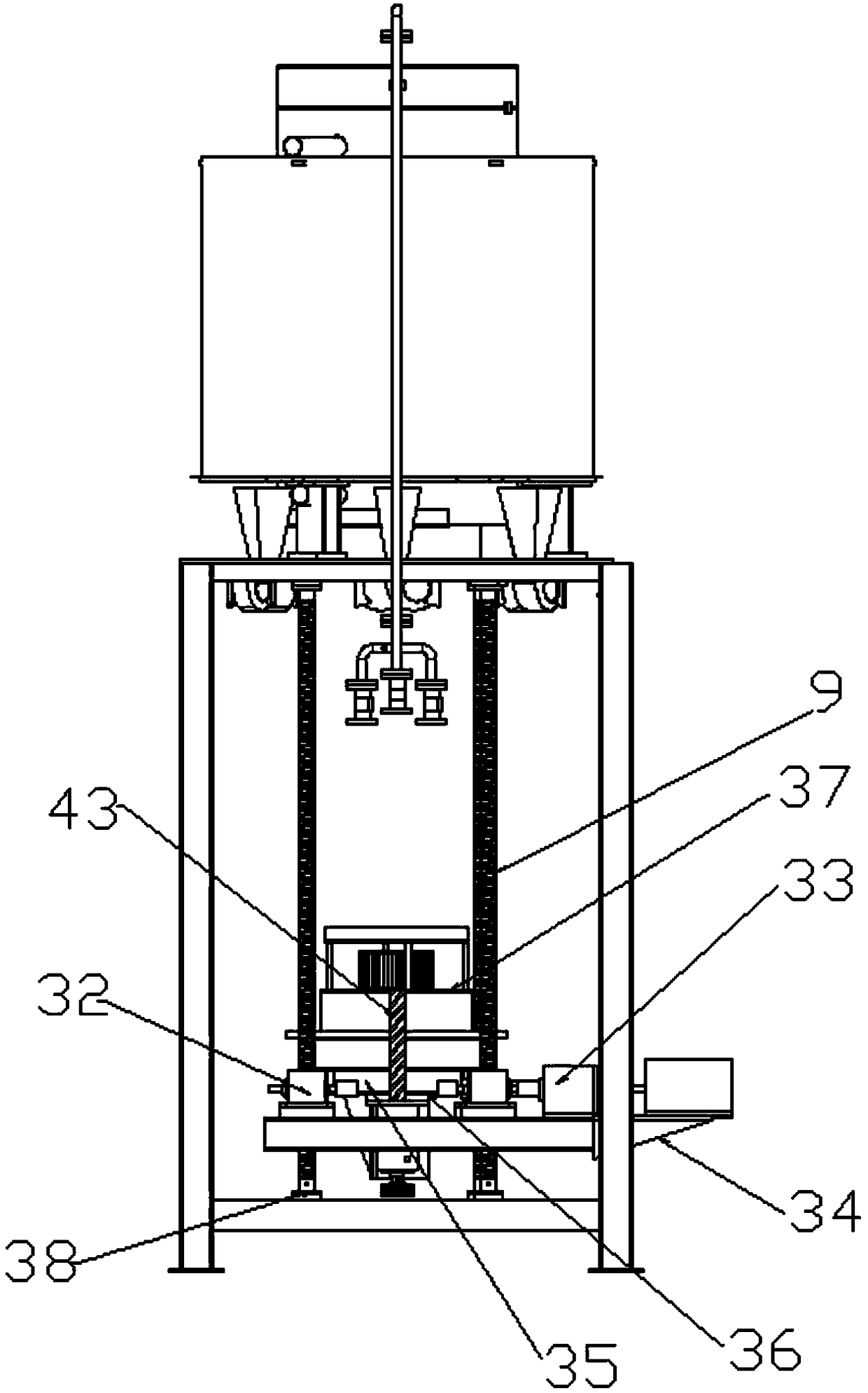 Novel vertical type lifting transverse magnetic furnace